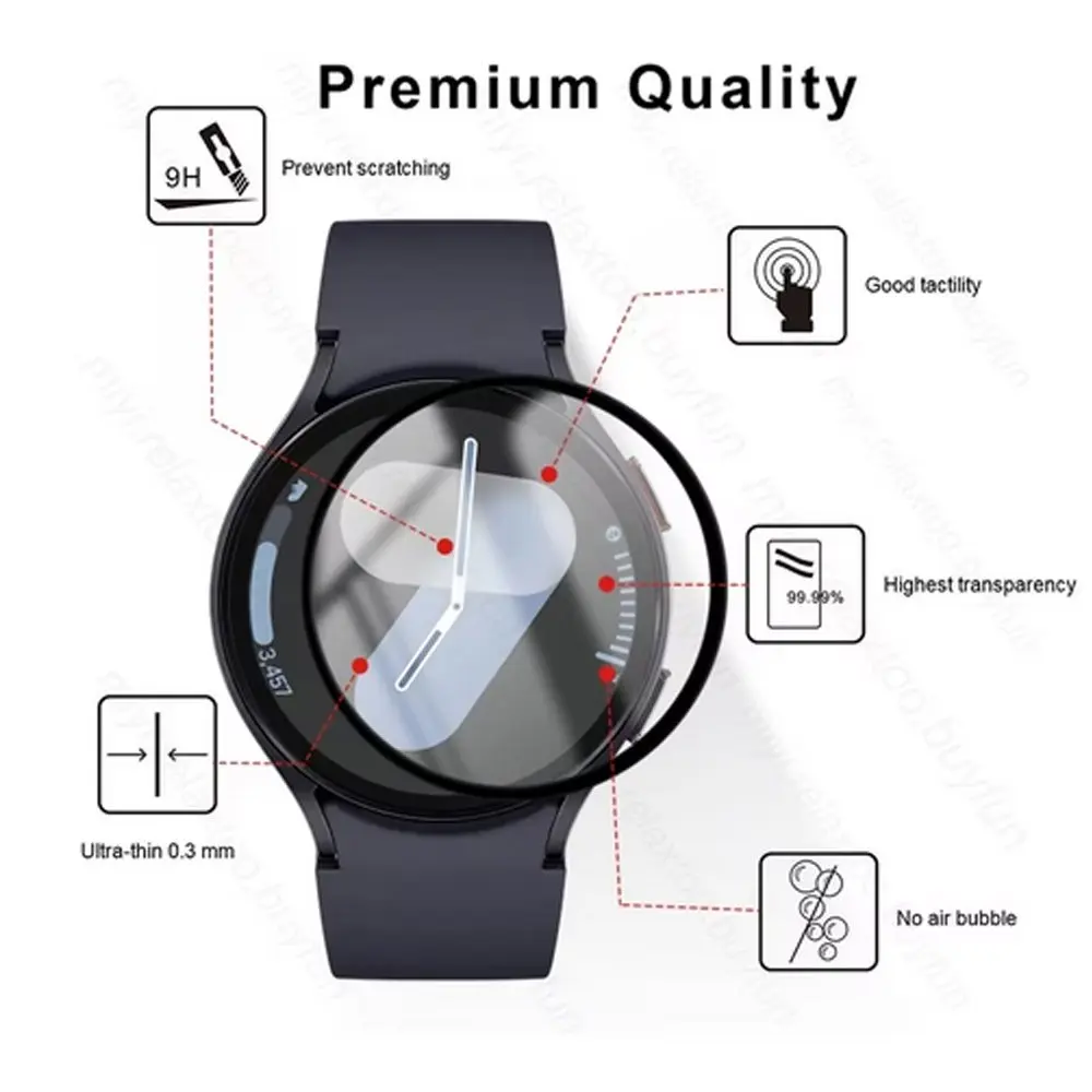 삼성 갤럭시 시계 4 5 6 7 울트라 47 40 44 45 43mm용 3D PMMA 화면 보호기 풀 커버리지