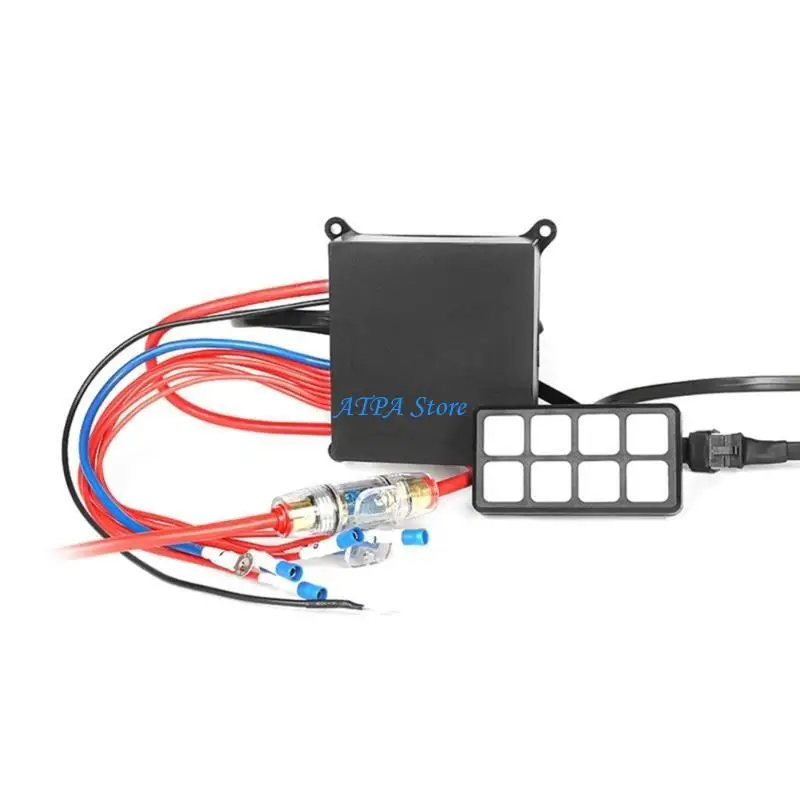 

U13C Car 8 Gang Switch Panel 12V/24V Universal with Automatic Dimmable On-Off Toggle