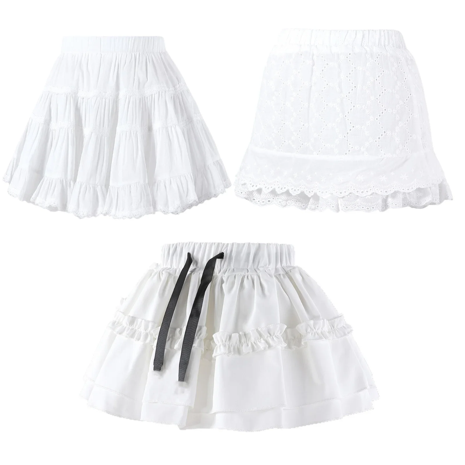 

Skirt for Girls Designer Lace White Shorts 2025 Summer High Waist Culottes Trendy Breathable Versatile Casual Kids Dance Skirts