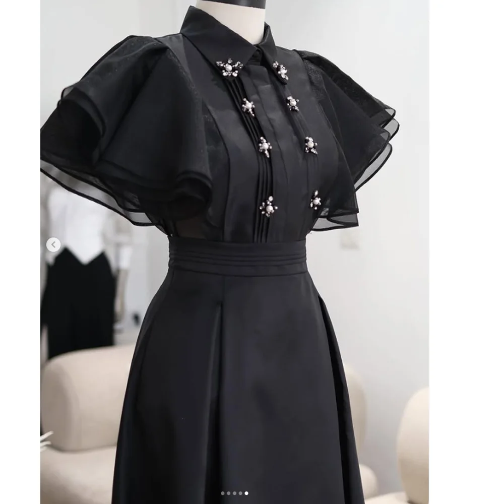 

Customized Unisex Jersey Sequined Pleat A-line O-Neck Long Evening Dresses Luxury Exquisite Prom Gowns