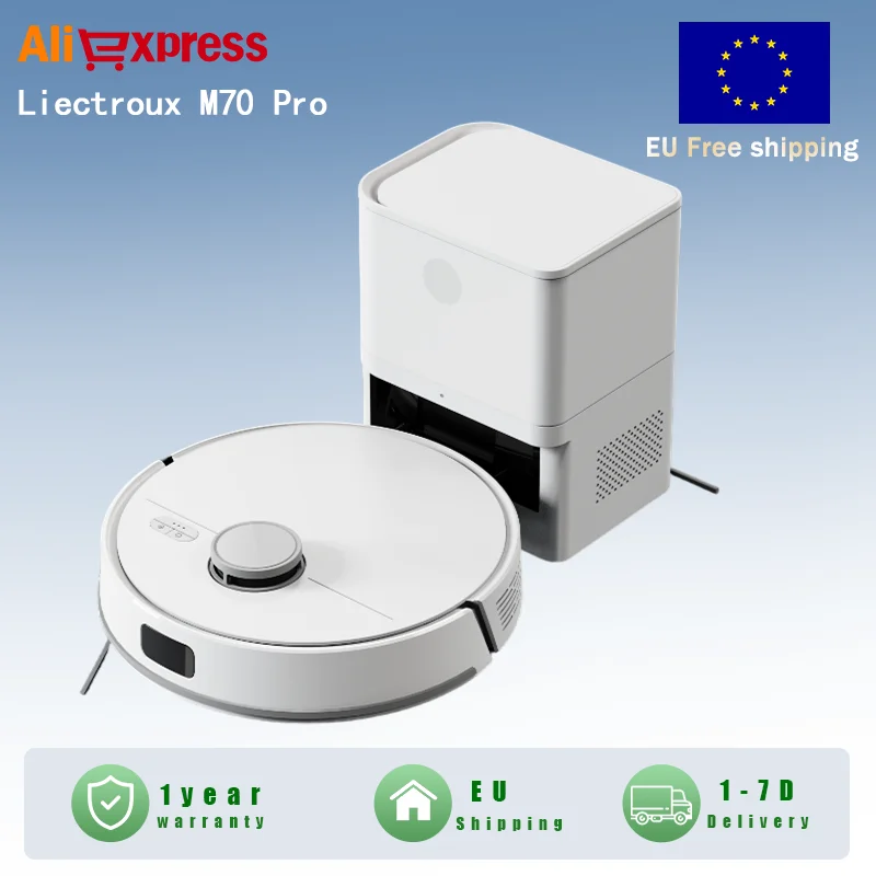 Liectroux M70 Pro LDS Robotveegmachines Borstelloze motor Smart Mapping 6500Pa Zuigkracht Home Smart Vacuum & Mop Twee-in-één reiniger