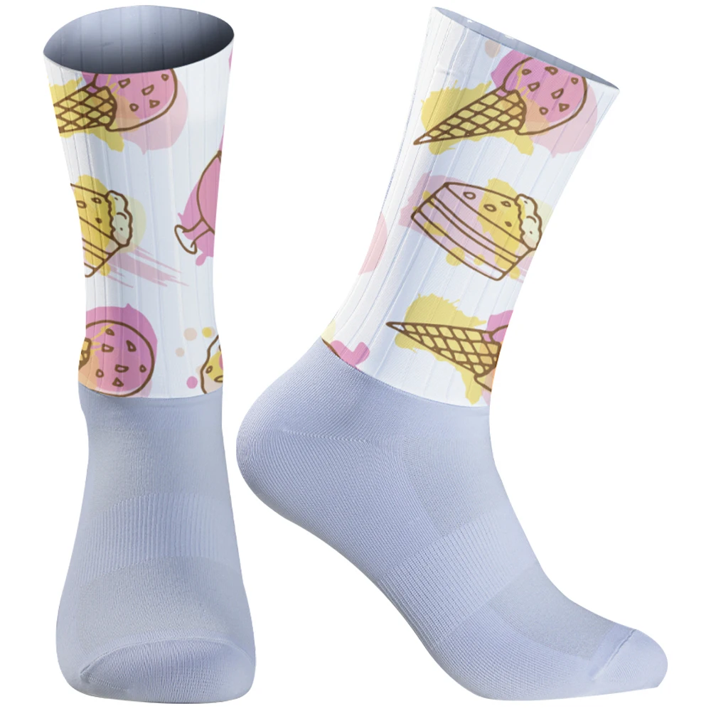 

Мужские и женские бесшовные противоскользящие спортивные носки, новые аэрозольные велосипедные носки для профессиональной команды, спортивные носки для шоссе