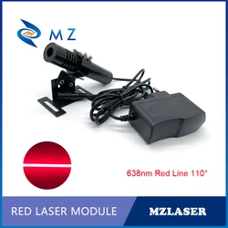 Technologie de diode laser à ligne rouge, haute luminosité, 638nm, 200mw, 300mw, 110 degrés, qualité industrielle, prompt ket + adaptateur