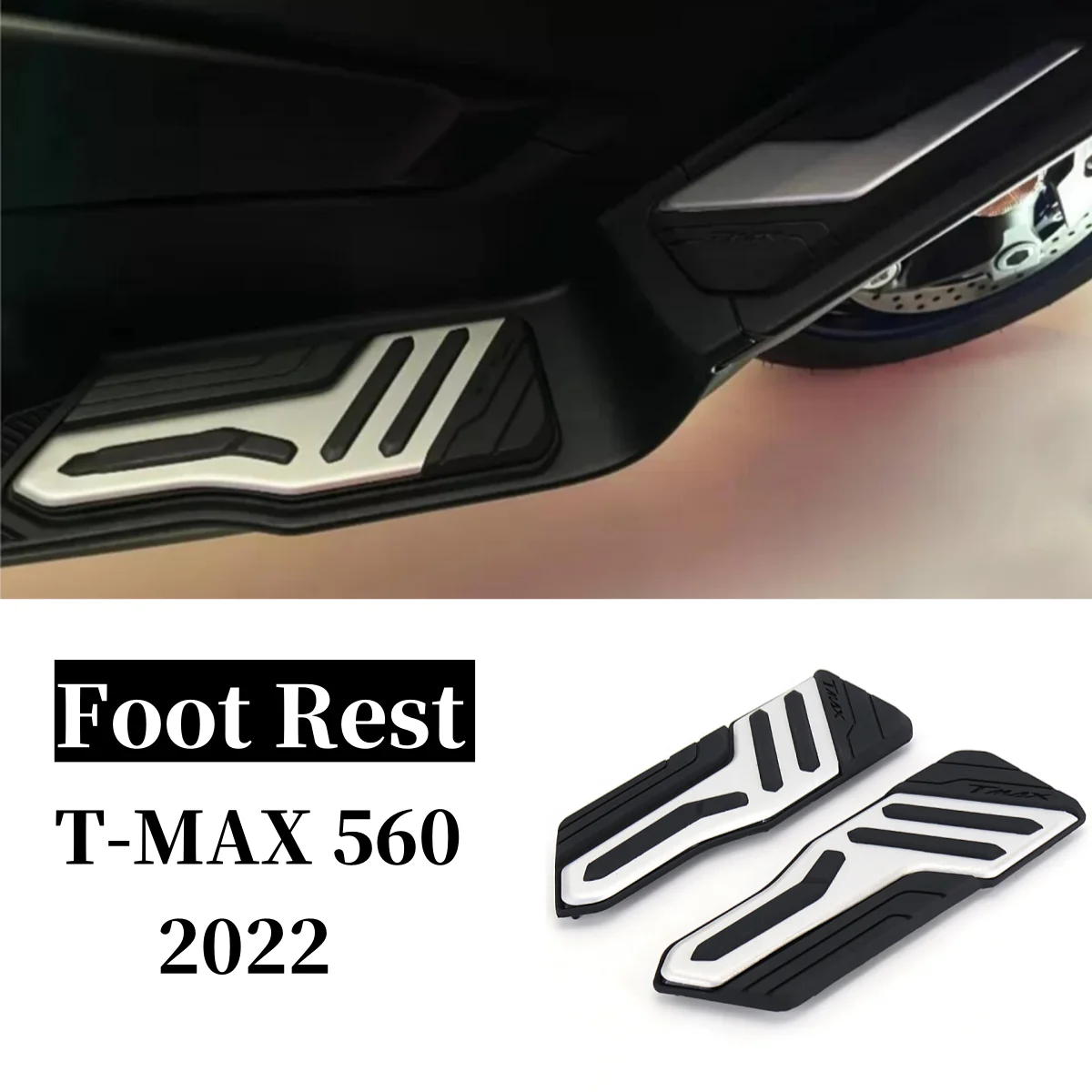 

Motorcycle Stainless Foot Pedals Footrests Non-slip Footboard Footpegs For Yamaha TMAX T-max 560 2022 T-MAX 560 T-MAX560 TMAX560