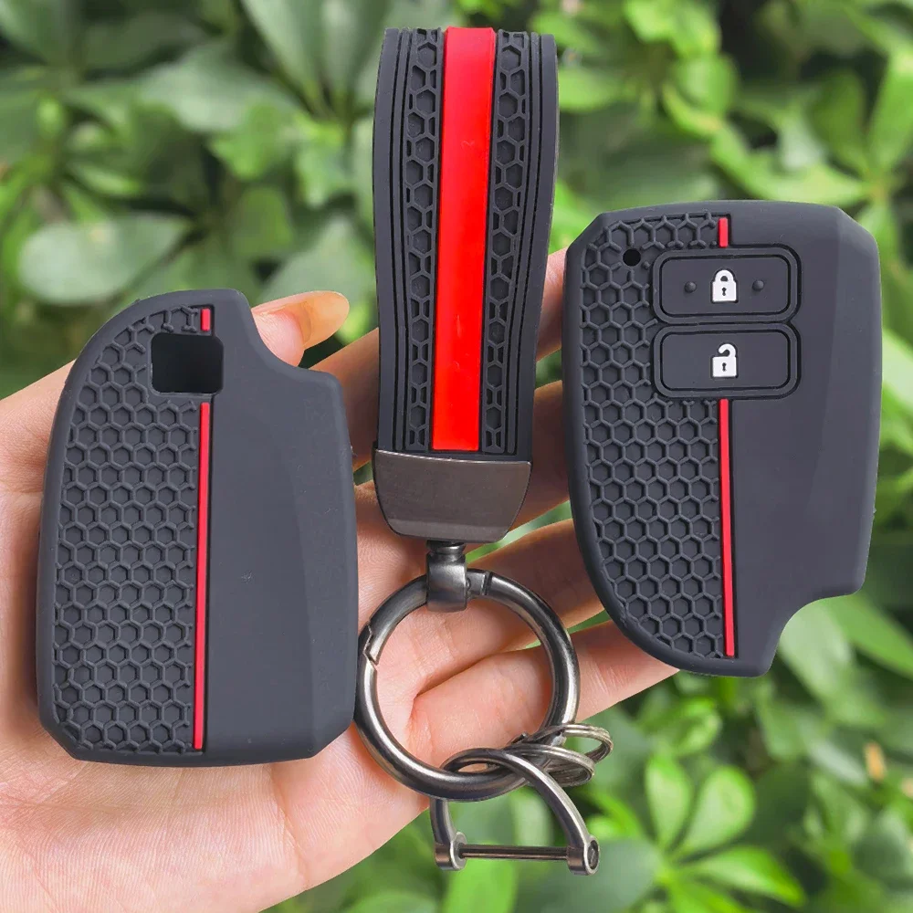 Silicone Key Case Shell Holder for Toyota Prado Yaris Vios Previa Yarisl X Hiace Camry Verso Car Key Keychain Auto Accessories