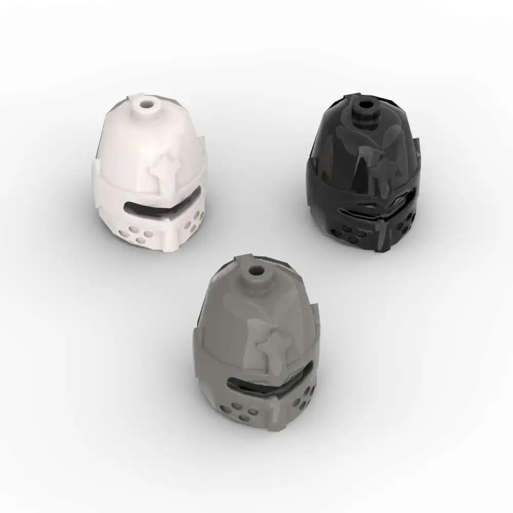 MOC 10PCS Helmet Castle 89520 Headgear Building Block Kit Closed With Eye Slit Educational Brick DIY Toy Children Birthday Gifts