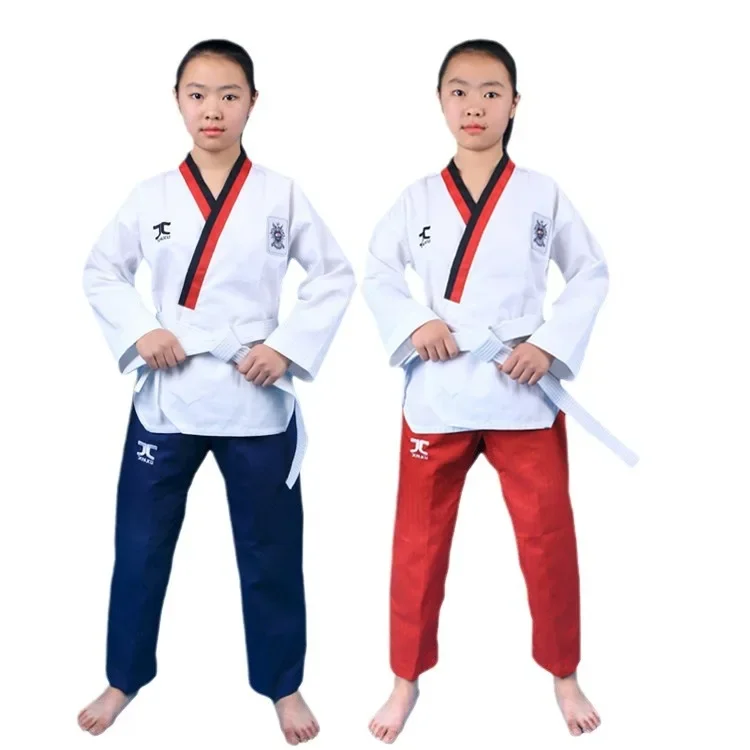 WTF Approved Professional Taekwondo Poomsae Dobok Martial Arts Taekwondo Suit for Children Adults Kids