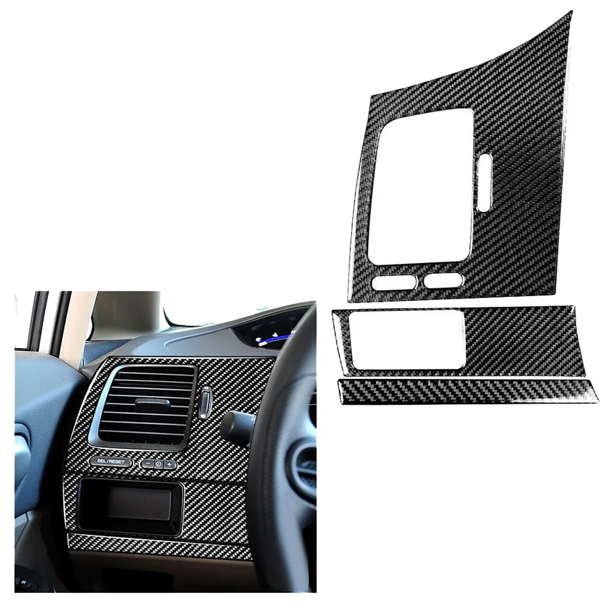لوحة قيادة جانبية للسائق لهوندا سيفيك 8Th-11 ، ألياف كربون ، 3 تريم