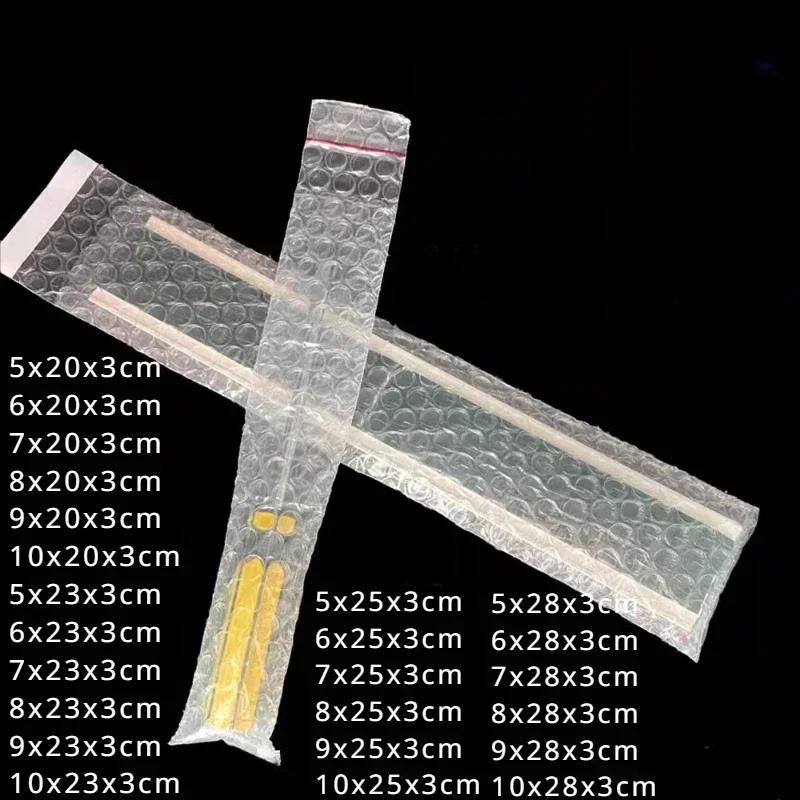 Borsa a bolle trasparente a doppio strato con striscia lunga Confezione con sigillo autoadesivo Pellicola a bolle espresso Confezione antiurto Borse per imballaggio per il trasporto