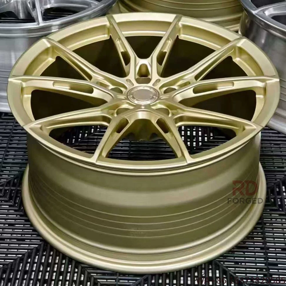 For Custom Gold 5x114.3 5x120 5x112 Forged Wheels 18 19 20 21 22 Inch Forged Aluminum Rims for BMW Audi Benz Nissan Honda Subaru