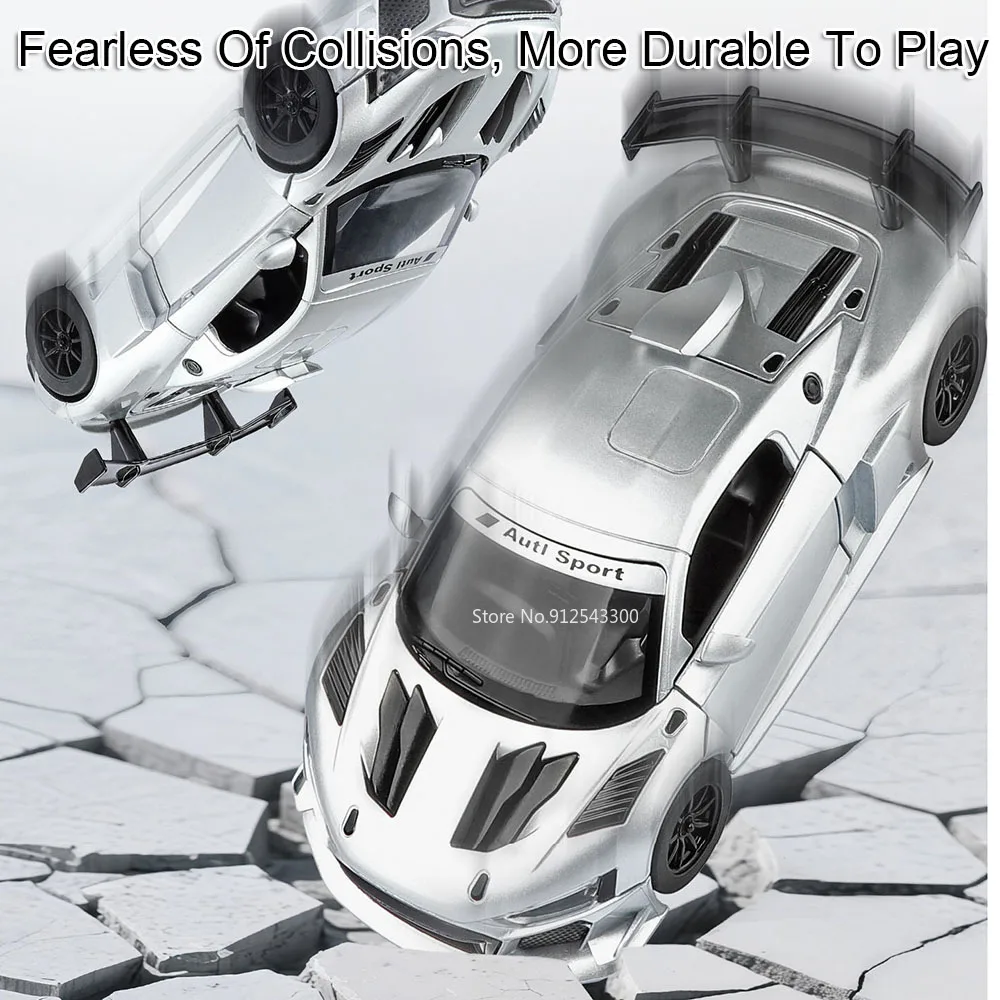 1:24 R8 LMS GT2 A8 Automodel Speelgoed Legering Diecast Trek Geluid Licht Deuren Geopend Voertuigen Modellen Miniatuur Collectie Geschenken