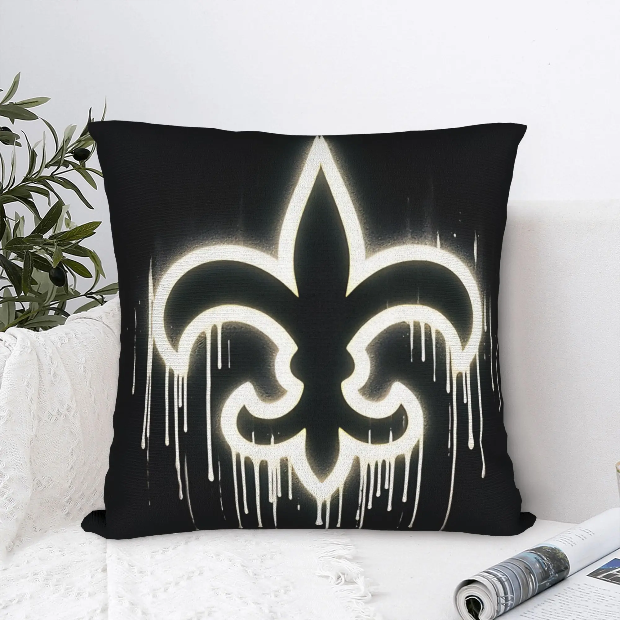 New Football Saints Fans Pillow Case  Square Pillow Cover Retro Trendy Pillowcases For Couch Sofa Bedroom