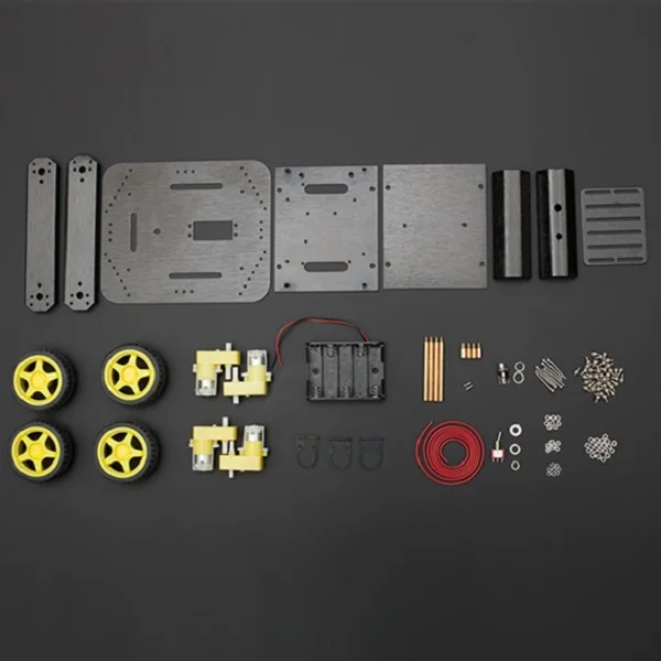 DFRobot's New A4WD Four-wheel Aluminum Alloy Robot Intelligent Car Parts Compatible with Arduino