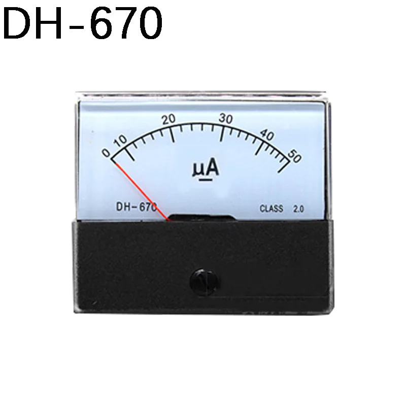 DH-670/CQ-670 Dc 50uA 100uA 200uA 300uA 500uA Analoge Amp Panel Ammeter Pointer Type Stroom Meter Panel