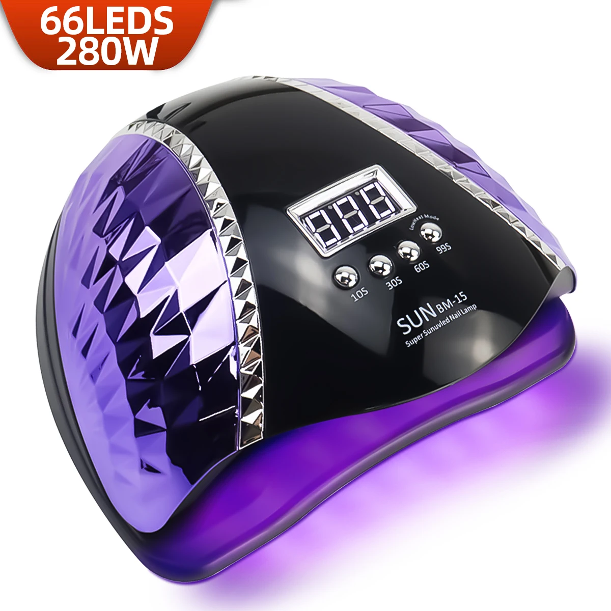 UV LEDネイルランプ,プロ仕様のマニキュアドライヤー,強力なドライヤー,タッチスクリーン付き,66個のLED,280W