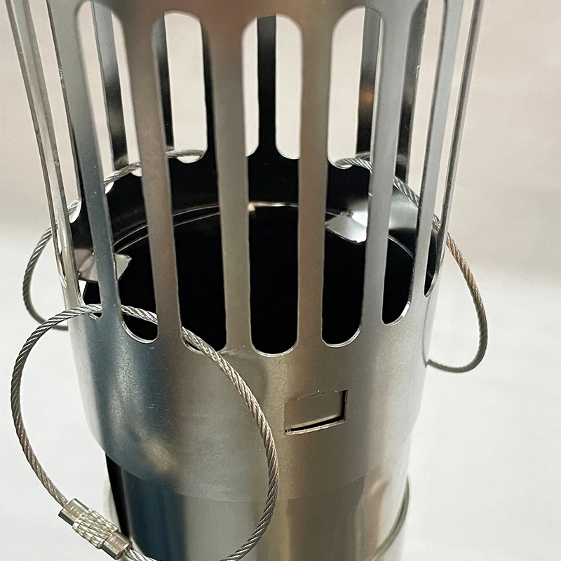 Camping-Holzofen-Kaminhaube 62mm Edelstahl Funkenfänger mit Regenschutz Hitzebeständige Ofenrohrabdeckung für Zelte – Detail 9
