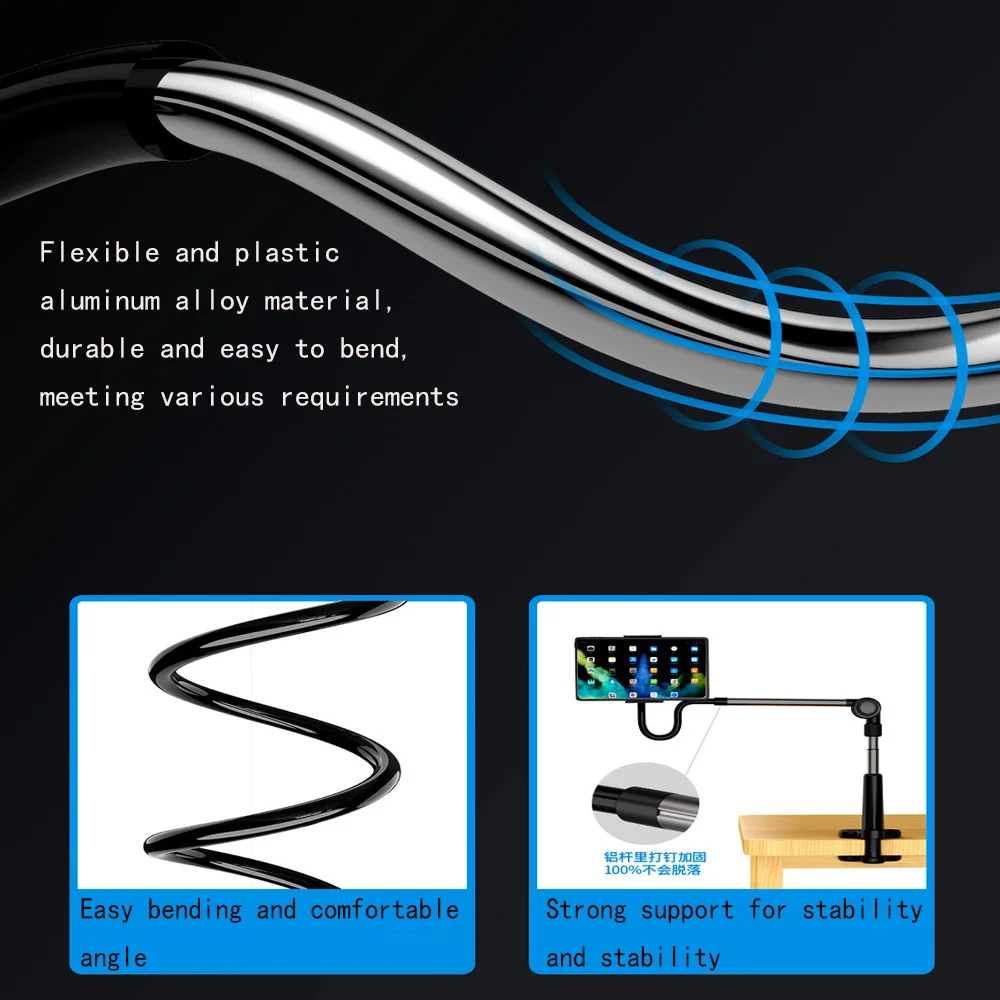 حار المحمولة 360 كليب حامل هاتف المحمول حامل مرنة كسول السرير سطح المكتب قوس الهواتف الذكية مكتب السرير جبل حامل قاعدة الدعم #6