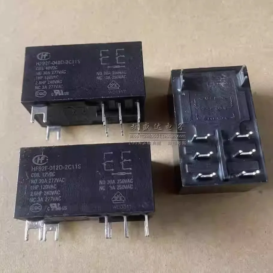 (1PCS)HF92F-012D 048D-2C11S 2C12S Brand New Bulk Relay 8-pin 30A Double Pole Double Throw