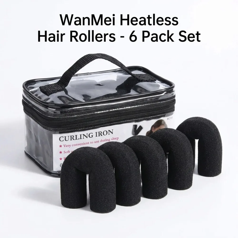 6Pcs Heatless Curling Set Sponge Rod Sleeping Soft Headband Lazy Hair Curlers Exquisite Packaging Gift Give Styling Accessories