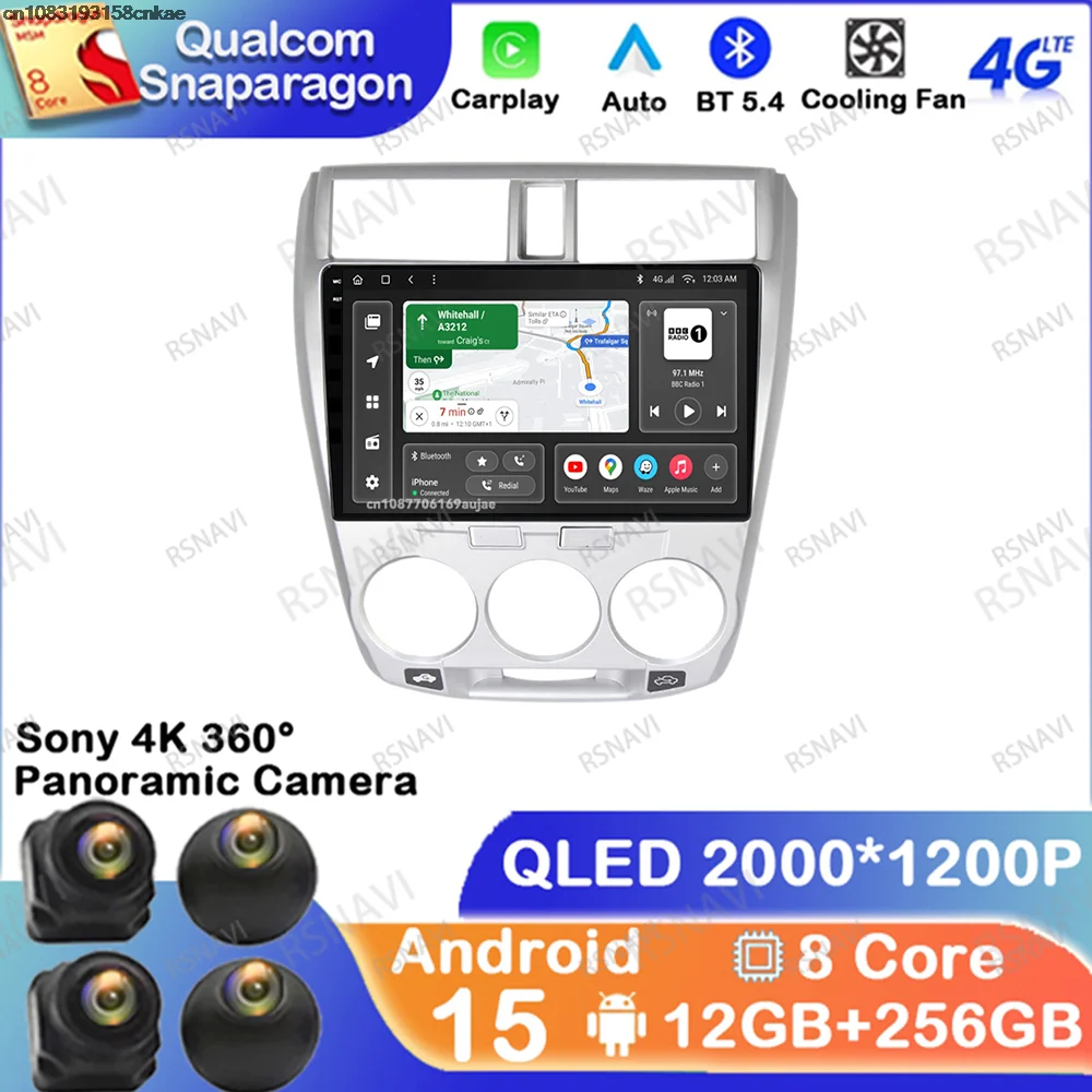 Car Radio Android 15 For Honda City 2008 2009 - 2015 2016 Phone Holder Car Accessories Interior Keychain Passat B6 H7 Led Jdm