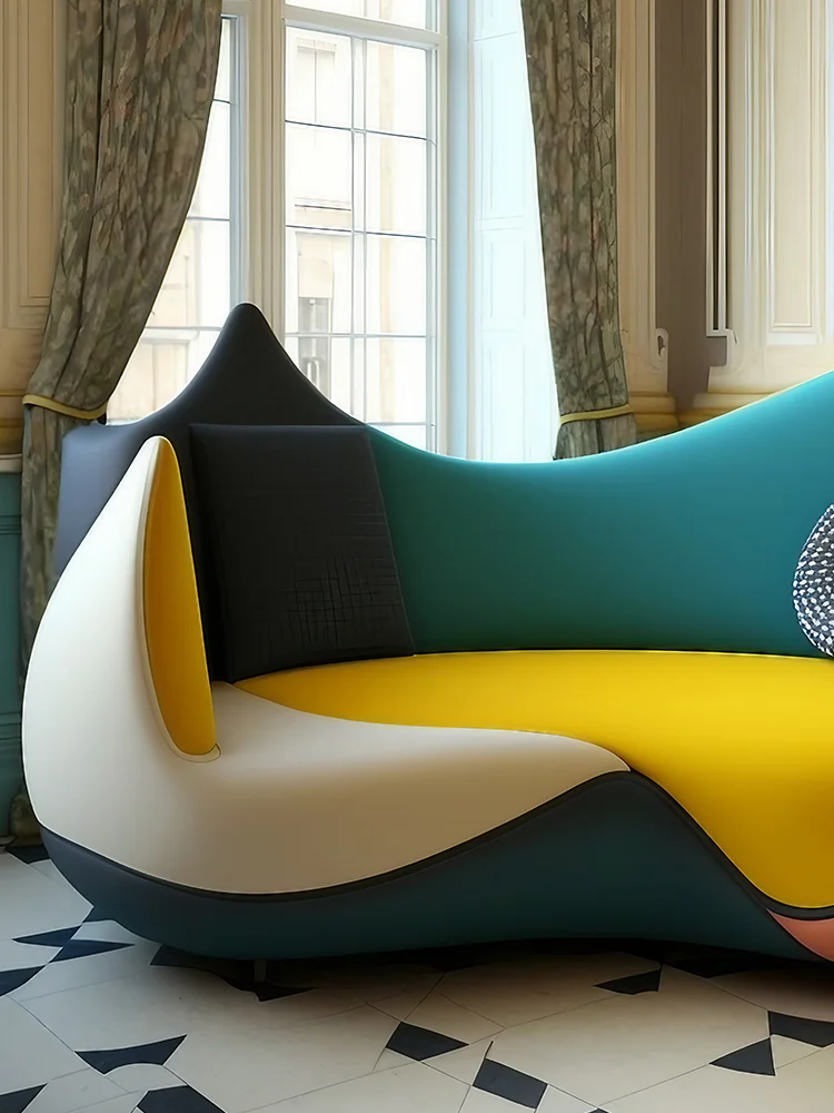 Color crazy art cloth sofa Italian modern furniture international sofa