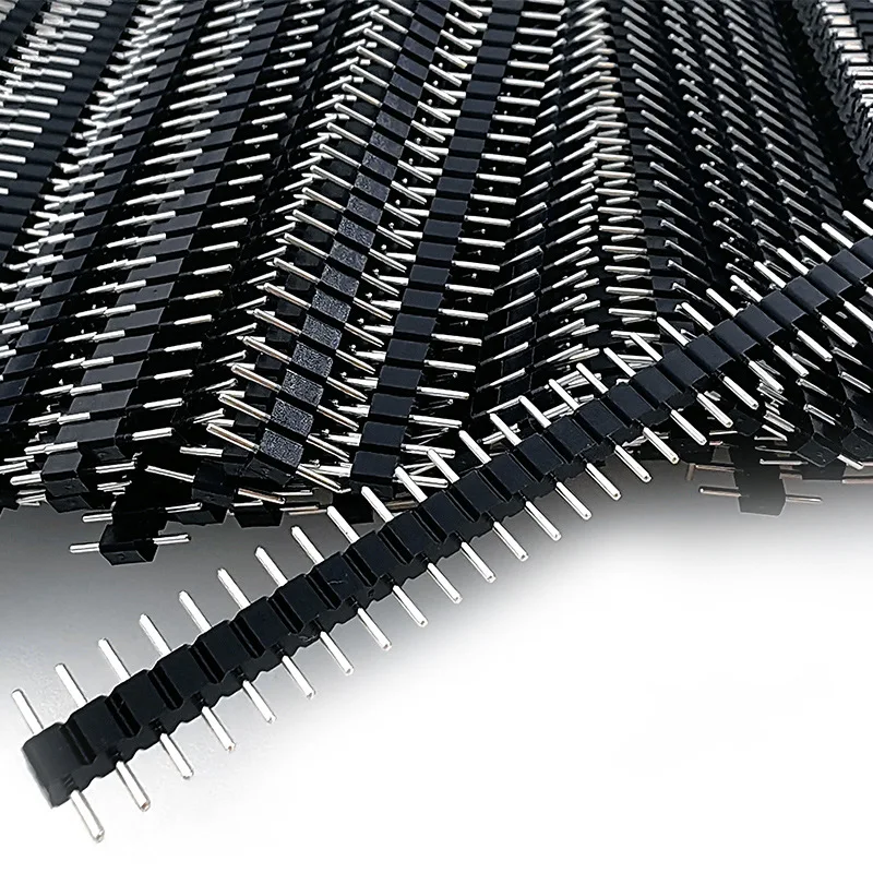 10PCS 2.54mm 5p 10 p 20p 40 Pin Male Single Row Pin Header Strip1*5P 1*10P 1*20P 1*40P  11.5mm Male Pin Header Connector Copper