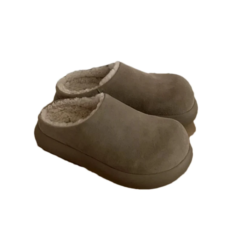 النساء الفراء البغال أحذية الشقق النعال حذاء رياضة كاجوال 2025 الشتاء قصيرة أفخم أحذية دافئة موضة الوجه يتخبط المشي Mujer Zapatos #6