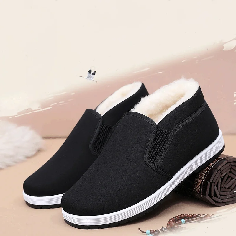 New Winter Men's Cotton Shoes, Anti-Slip and Warm Boots, Cotton Shoes for the Elderly, Free Shipping for Men's Shoes