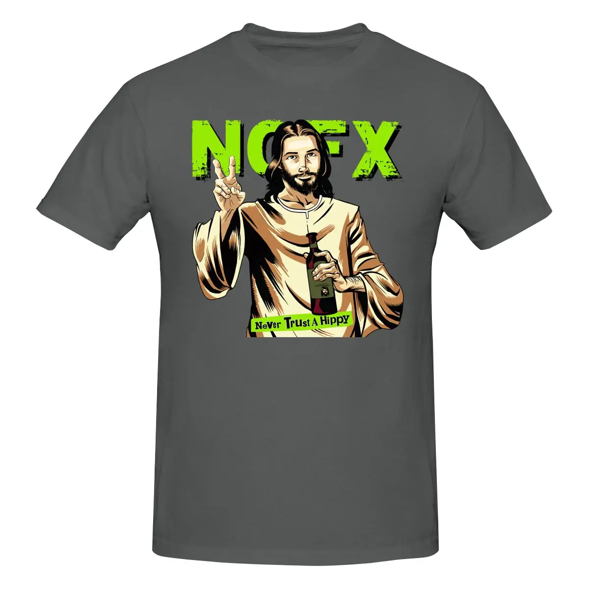 Nofx Music Jesus Never Trust A Hippie Shirt T-shirt Tee Pop Retro Classic Best Quality
