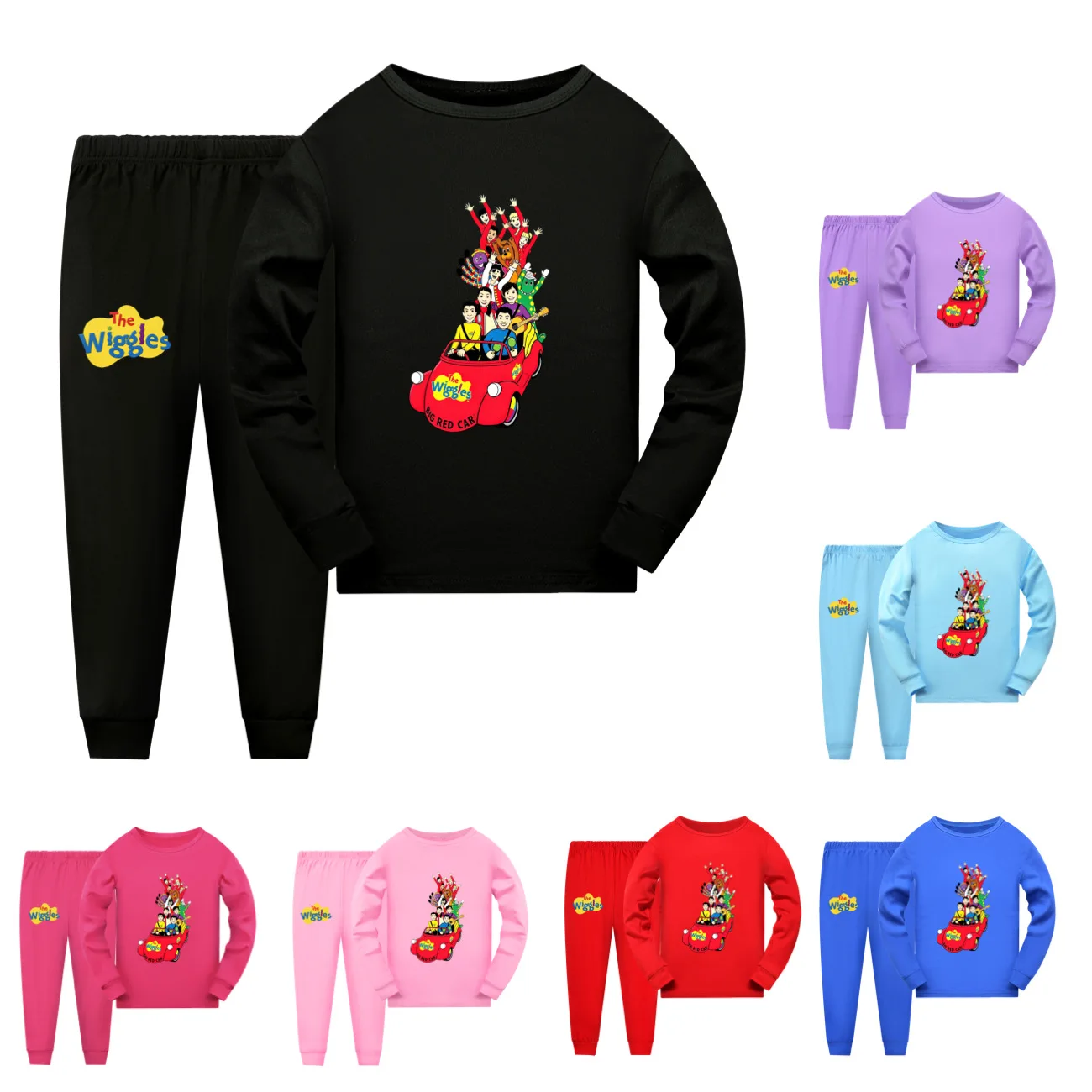 The Wiggles Pajama Kids Spring Autumn Pajamas Set Children's Clothing Sets Baby Girl Daily Casual Sleepwear Boys Cartoon Pyjamas