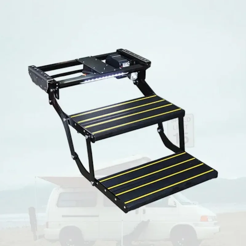 

Customizable RV Electric Folding Step With 12V LED Light With Easy Installation For Modern Campers