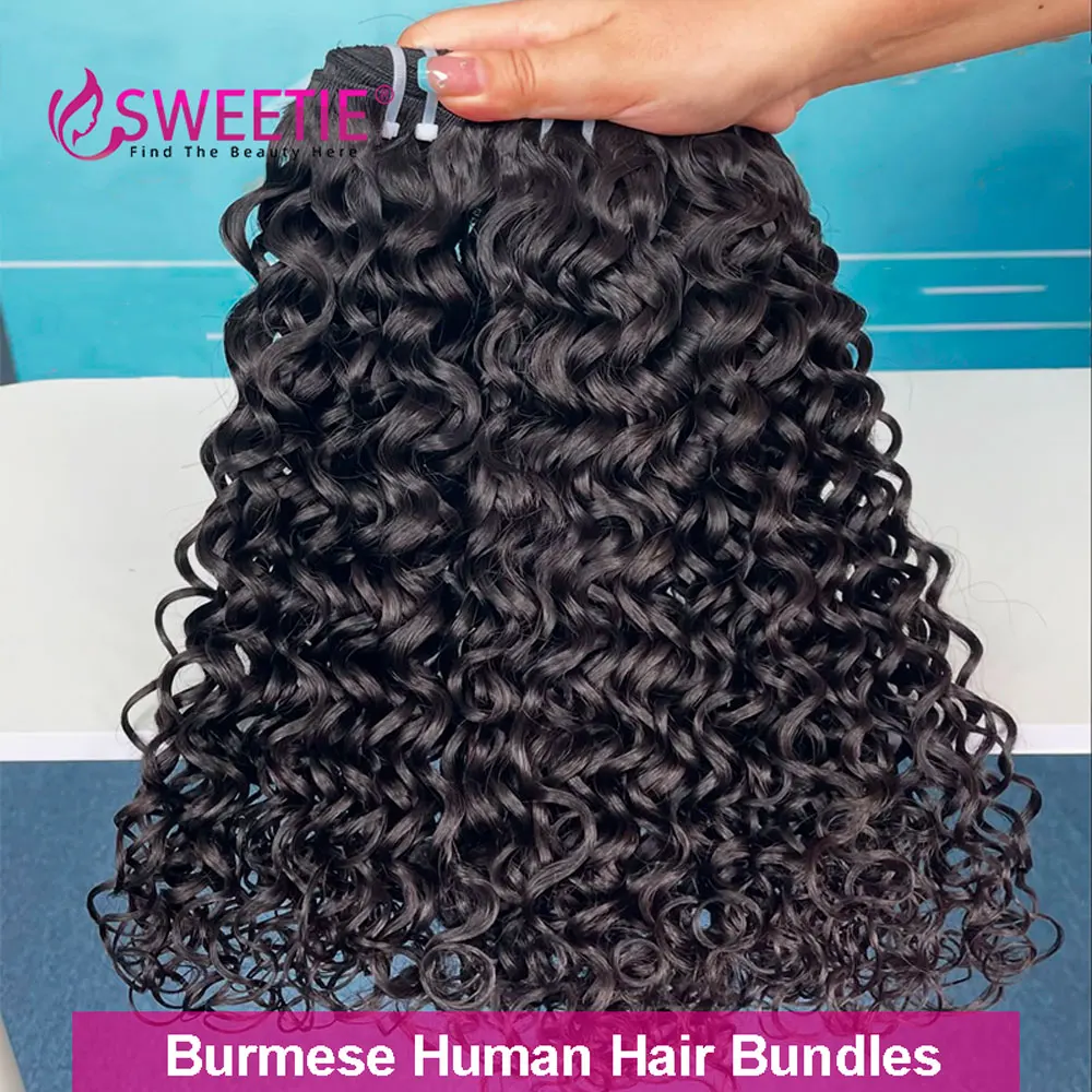 

12A Burmese Pixie Curly Human Hair Bundle Cambodian Water Wave Human Hair Extensions Ocean Spiral Curly Hair Bundles New Arrival