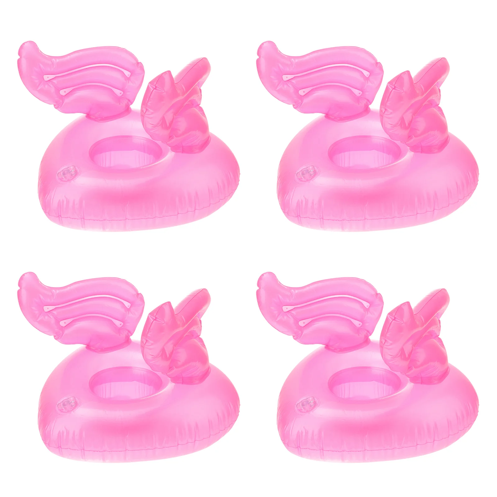 

4 Pcs Toy Toys Cup Holder Inflatable Floating Drink Reusable Swimming Pool Mats Cuhsion Water Pink Party