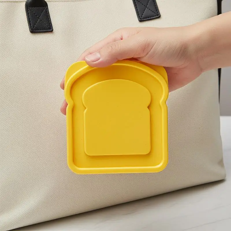 Leakproof Toast Sandwich Lunch Box Reusable Food Snack Storage Container Dishwasher Safe for Kids School Camping Trip