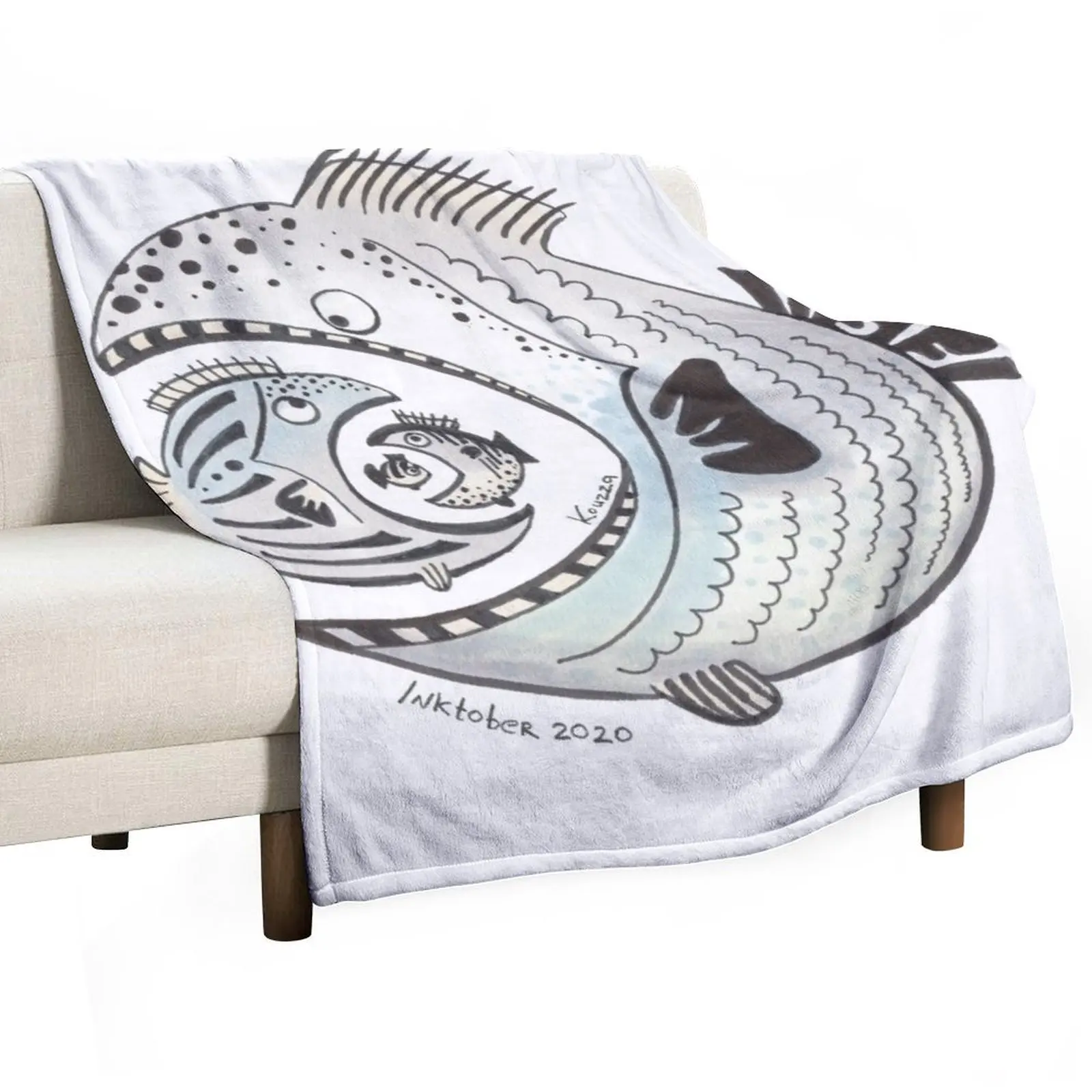 

Fish eating fish eating fish eating Throw Blanket Sofa Quilt Winter beds Summer valentine gift ideas Blankets