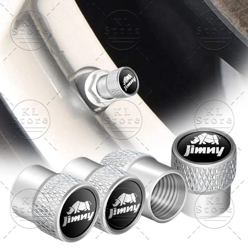 Car 4Pcs Auto Exterior Emblem Metal Wheel Tire Valve Caps Stem Case Dust Covers For Suzuki Jimny Logo JB43 JB74 JB64 OFF Road