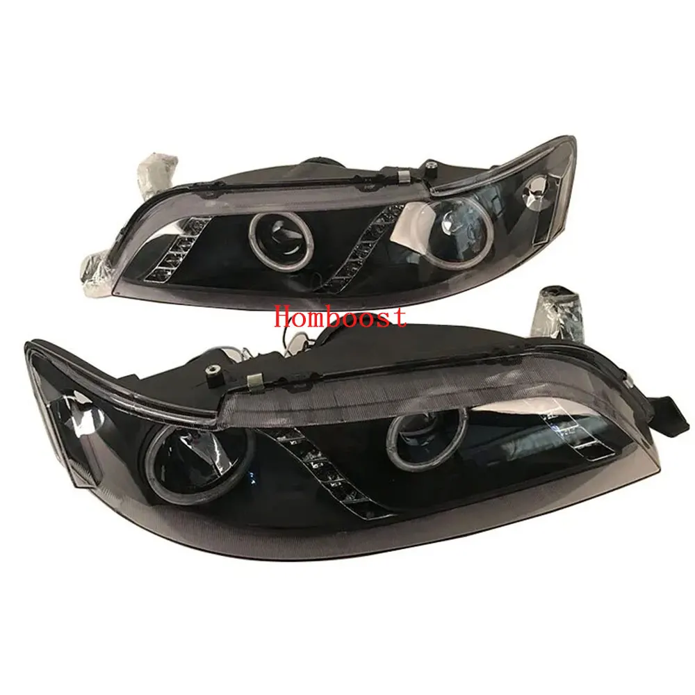 A Pair Car LED Headlight For Toyota MARK GX90 JZX90 LX90 1992 1993 1994 1995 Headlamp With Lens Daytime Running Light Integrated