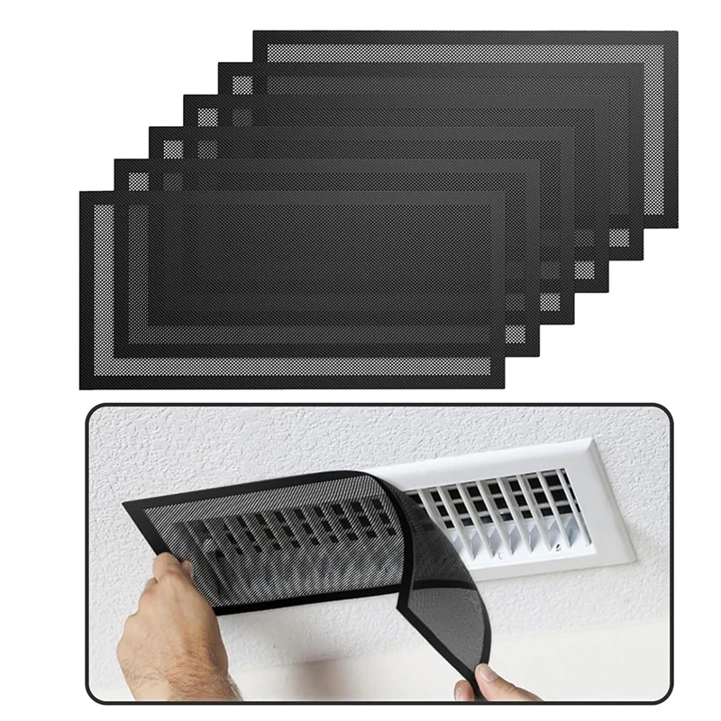 6-Piece Magnetic Floor Vent Hood - 5.5X12 Inch Mesh Filter For Home/Floor/Wall/Ceiling To Capture Debris And Dust