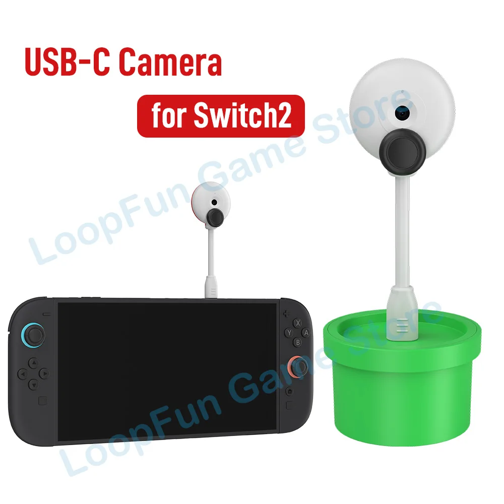 

USB-C Camera with stand for Switch 2 Accessories 720P Video Capture Recording USB Type C Cable Cord Direct Connect Mount on Desk