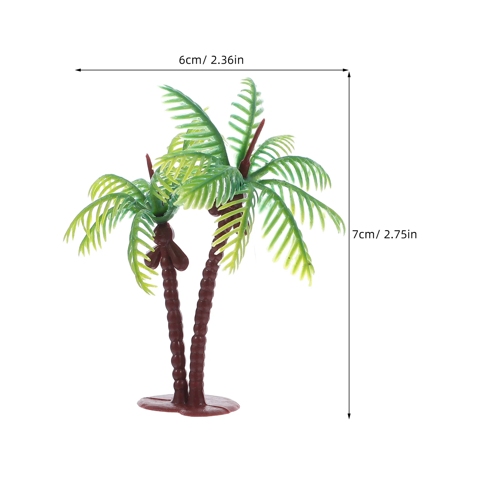 36 Uds. De palmeras de coco artificiales en miniatura para Diorama, mesa de arena, tren, paisaje, decoración de pecera, Mini paisaje de árboles de plástico