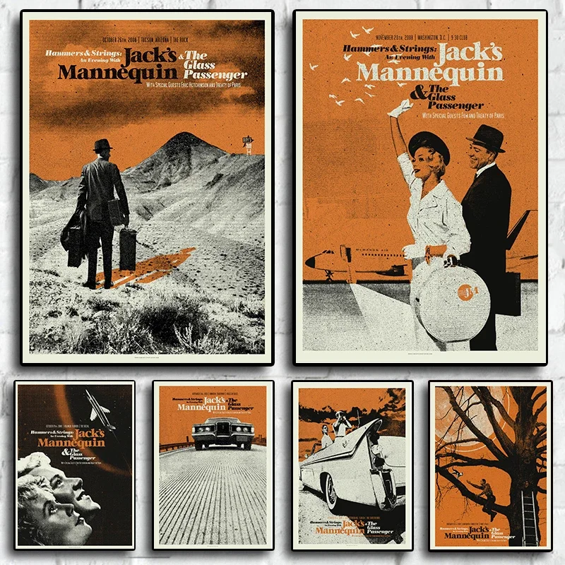 Bloodshot Sky Classic Car Travel Jack's Mannequin Canvas Concert Movie Poster Vintage for Wall Art Room Decor