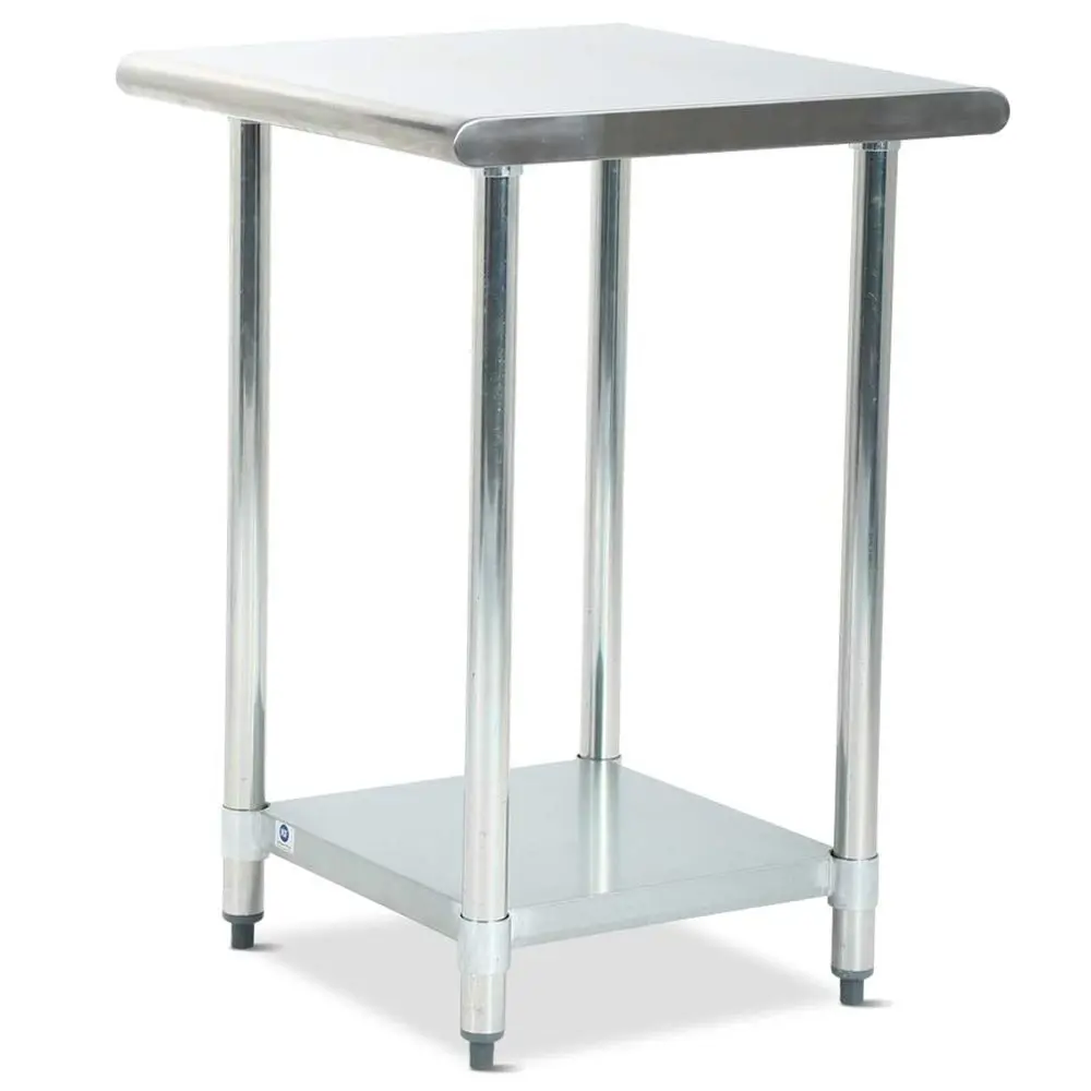StainlSteel Work Table NS Commercial Worktable with Adjustable Shel, 24 X 24 Inches, Scratch Resistant Heavy Duty Metal ood Prep
