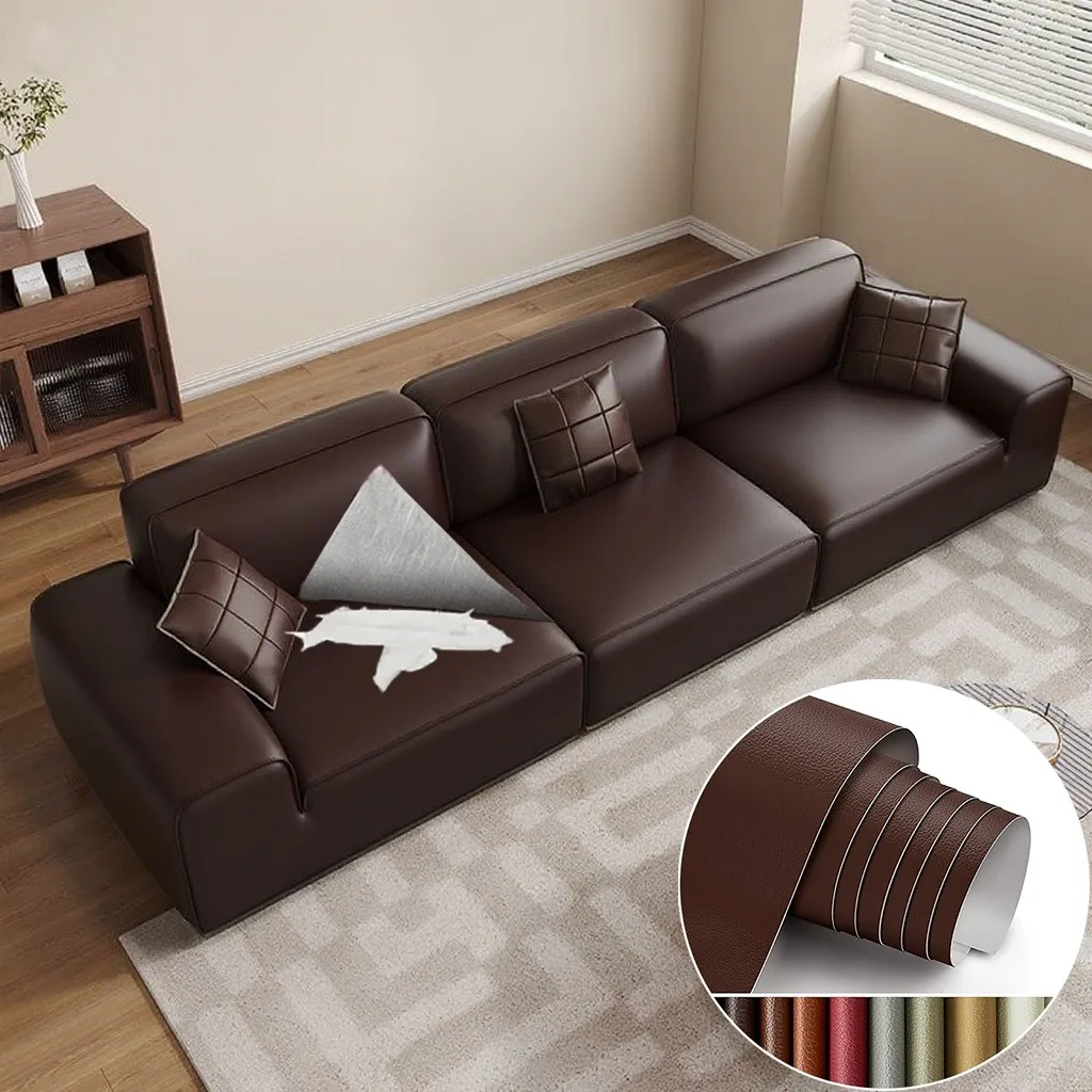 

One Roll of Leather Self-Adhesive Repair Patch Faux Pu Leather Material Strong Adhesive Backing Sofa Couch Car Seat Renovations