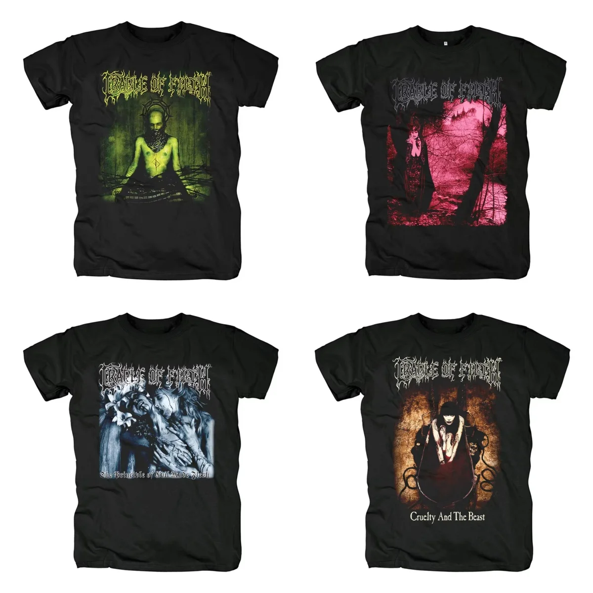 

Filthy Cradle Black Metal Cotton T-shirt 'Dead Gold' Nuclear Punk Memorial - Comfortable Loose Top for Metalheads