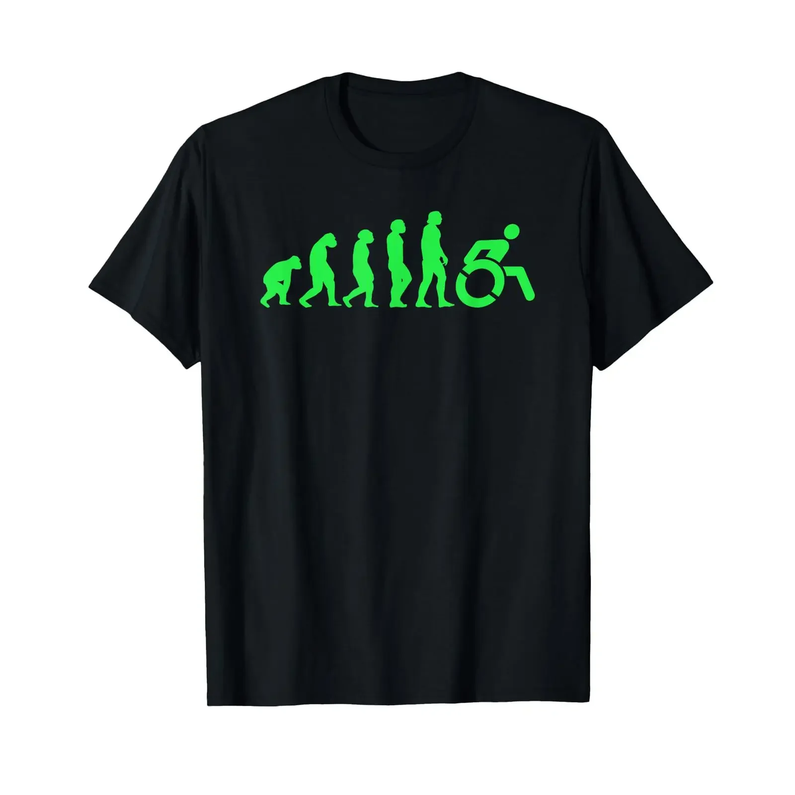 Funny Wheelchair User Evolution Humour T Shirt black vintage Washed homme Casual Unisex Stylish Soft Breathable Versatile