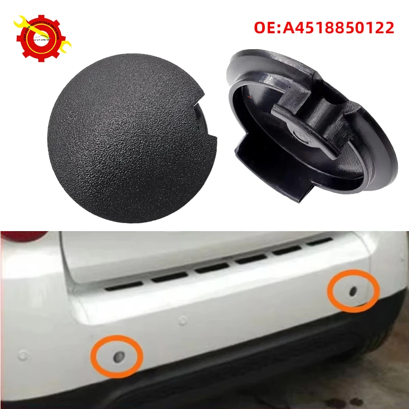 2Pcs For Smart Fortwo W451 2007-2014 Car Front Rear Bumper Tow Hook Eye Cover Trailer Cap Plug A4518850122 C22A Auto Accessories