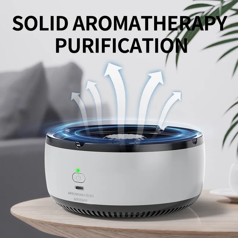 2024 USB Charging Smokeless Ashtray Anti Smoke Absorbent Portable Electric Smart Smokeless Rechargeable Ashtray Air Purifier