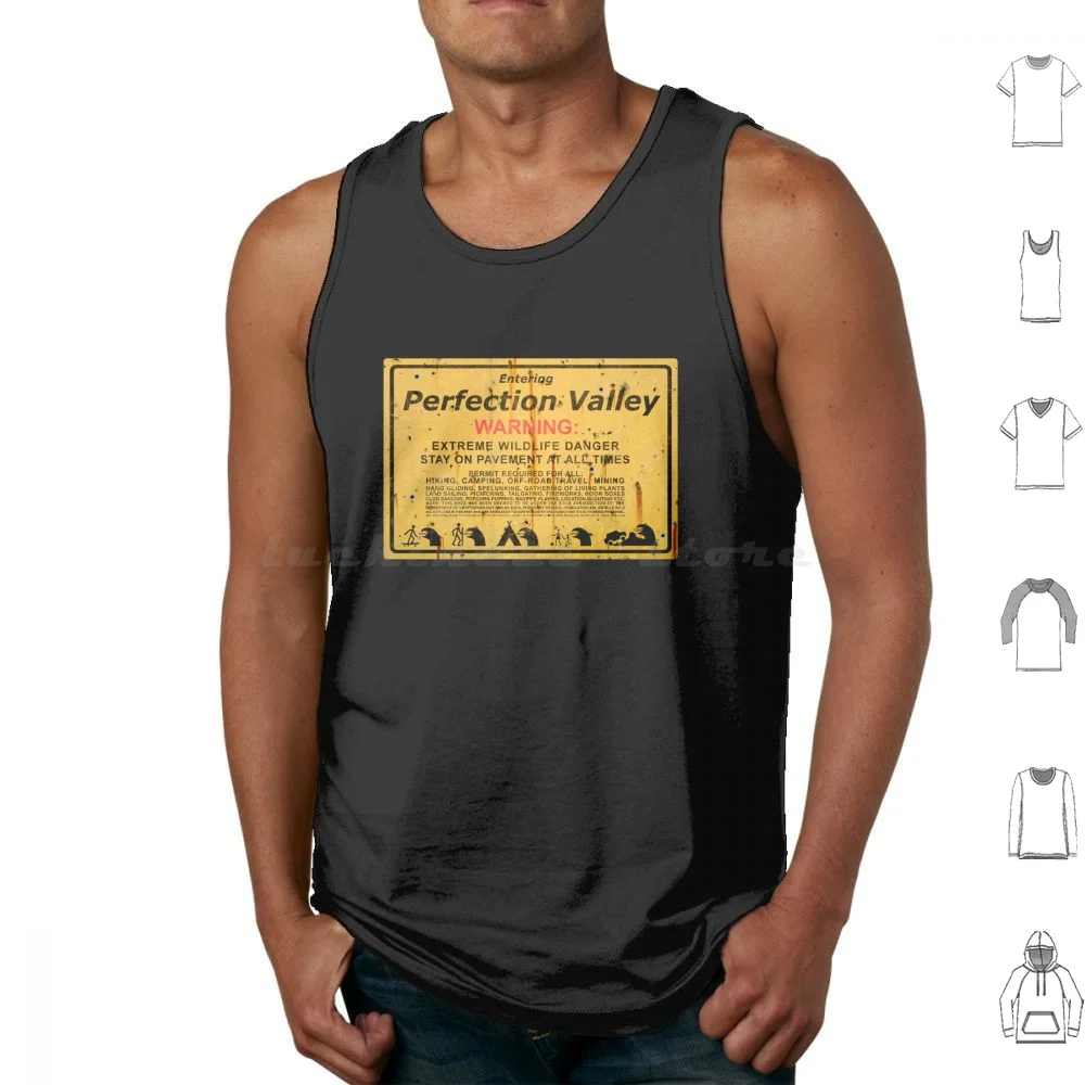 Entering Perfection Valley-Tremors Tank Tops Vest Sleeveless Tremors Graboids Perfection Perfection Valley Sign Movie Comedy