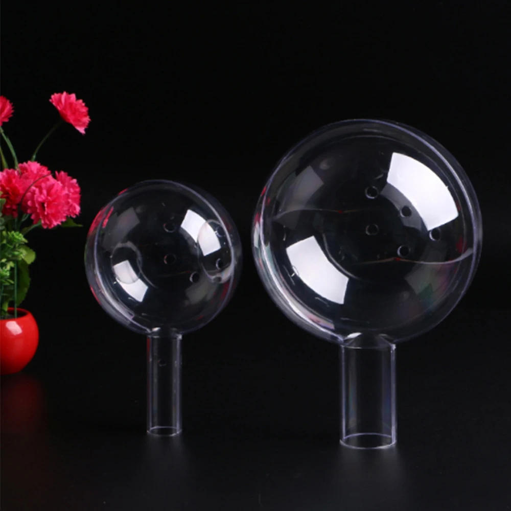2pcs Acrylic Transparent Ball with Perforated Handle, Used for Floral Packaging DIY Wedding Banquet, Birthday, Christmas Decor