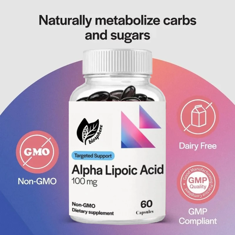 

Alpha Lipoic Acid 100 Mg ALA Supplement for Liver Health Support, Antioxidant -60 Capsules